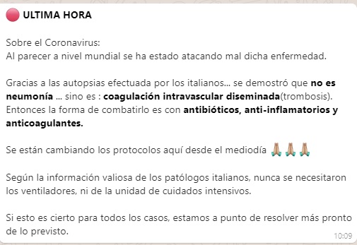 Circula Cadena De Whatsapp Con Datos Falsos Sobre Medicacion Para