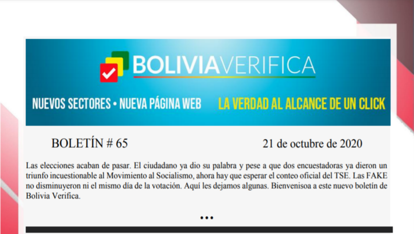 Boletín 65 – Bolivia Verifica – 2020 – Bolivia Verifica