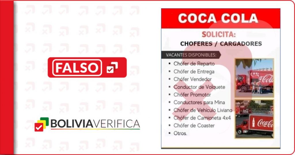 Coca Cola no está contratando choferes a través de Facebook – Bolivia