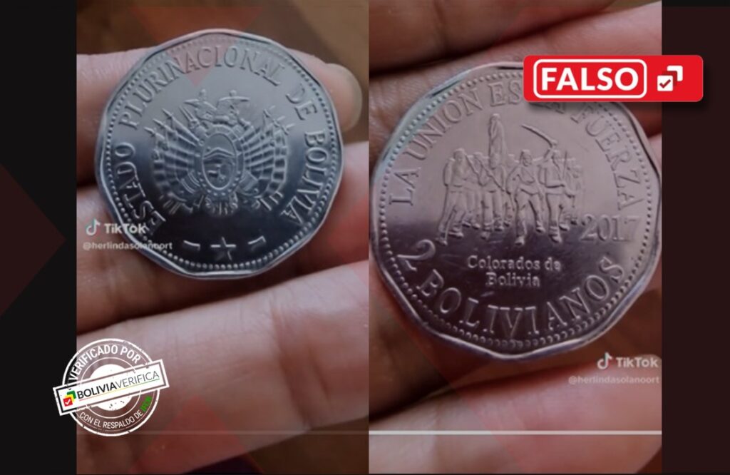 Las monedas conmemorativas de 2 bolivianos no valen 2.000 euros