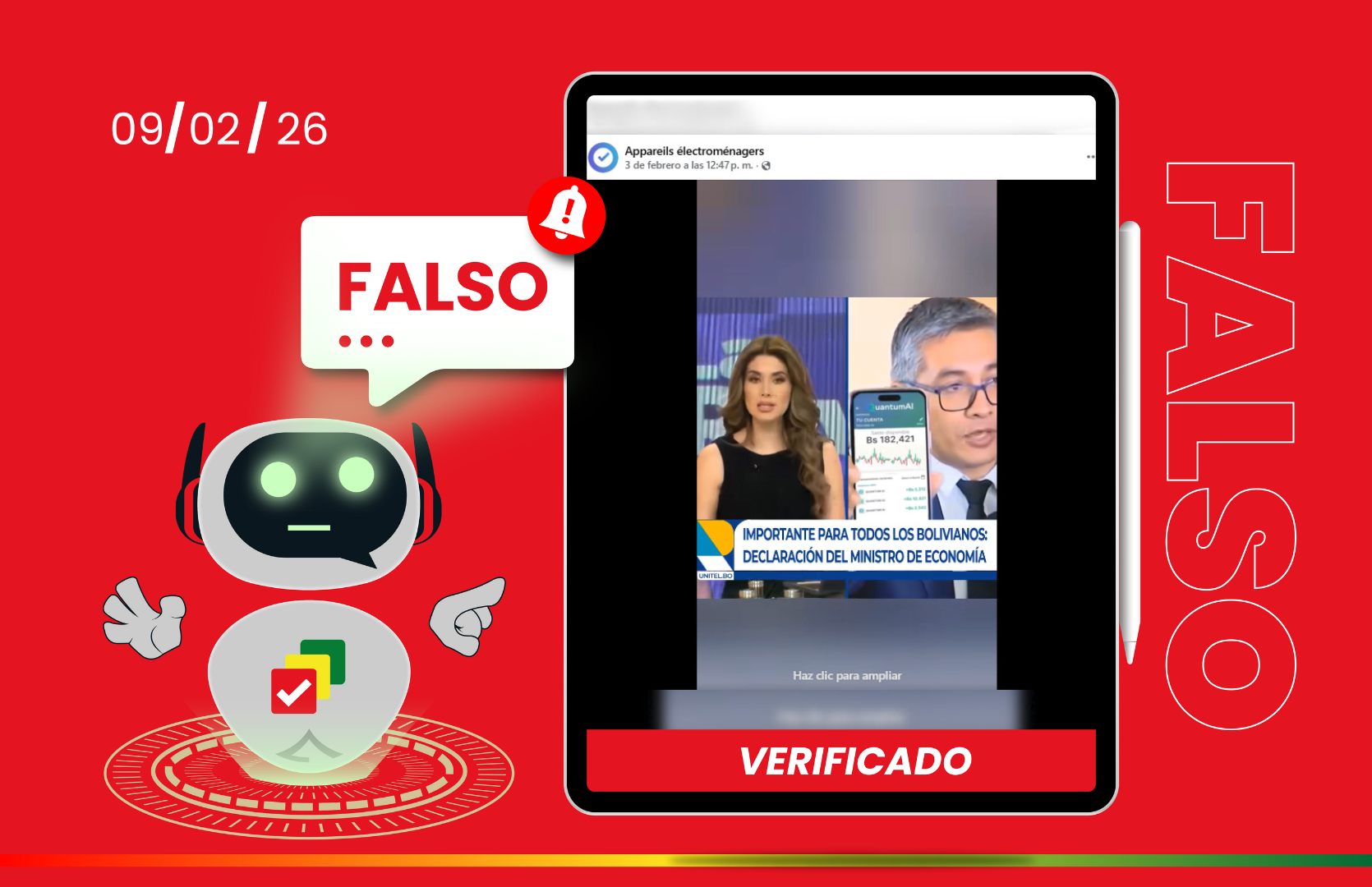 Es falso el video que utiliza la imagen de Unitel y del ministro de Economía para promover supuestas inversiones